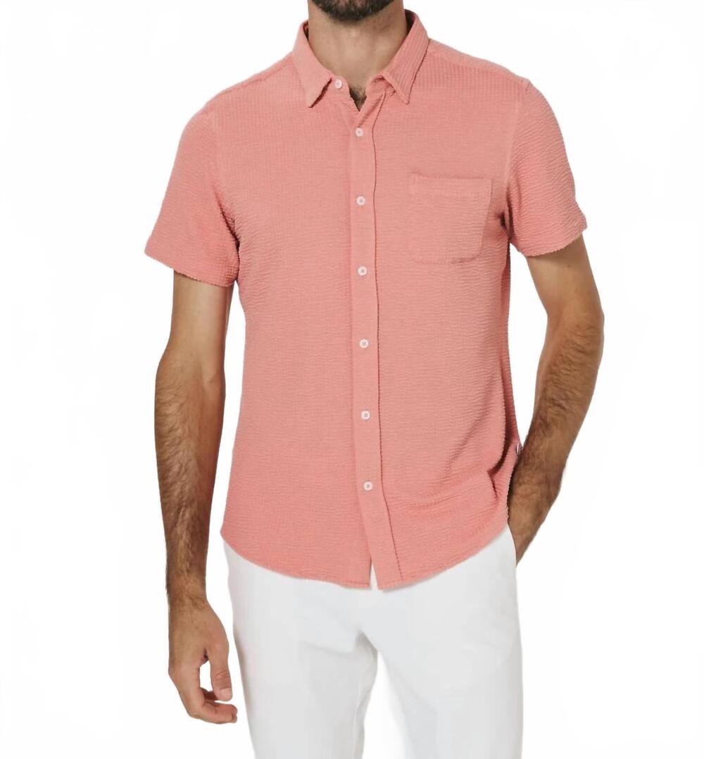 NEW 7DIAMONDS bennet short sleeve shirt in poppy